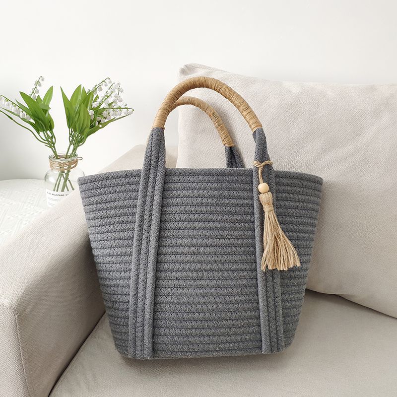 Women's Fashion Simple And Versatile Cotton Rope Woven Bag