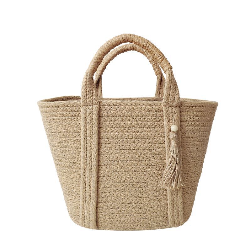 Women's Fashion Simple And Versatile Cotton Rope Woven Bag