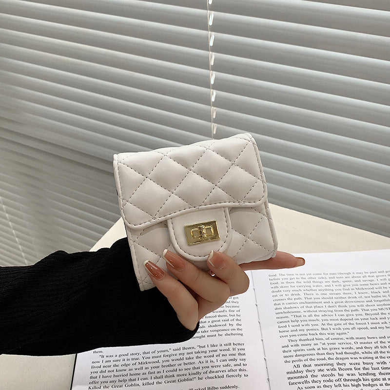 Fashionable Rhombus Embroidered PU Leather Clutch Bag