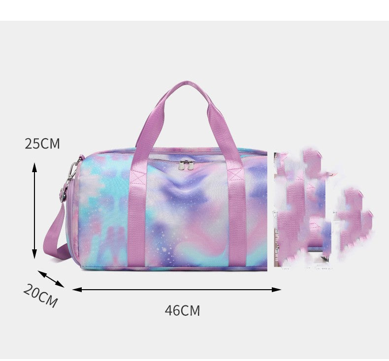 Large Capacity Waterproof Graffiti Printing Sport Fitness Bag