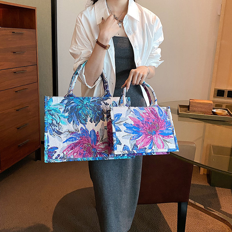 Textured Oil Painting Crossbody Bag For Women