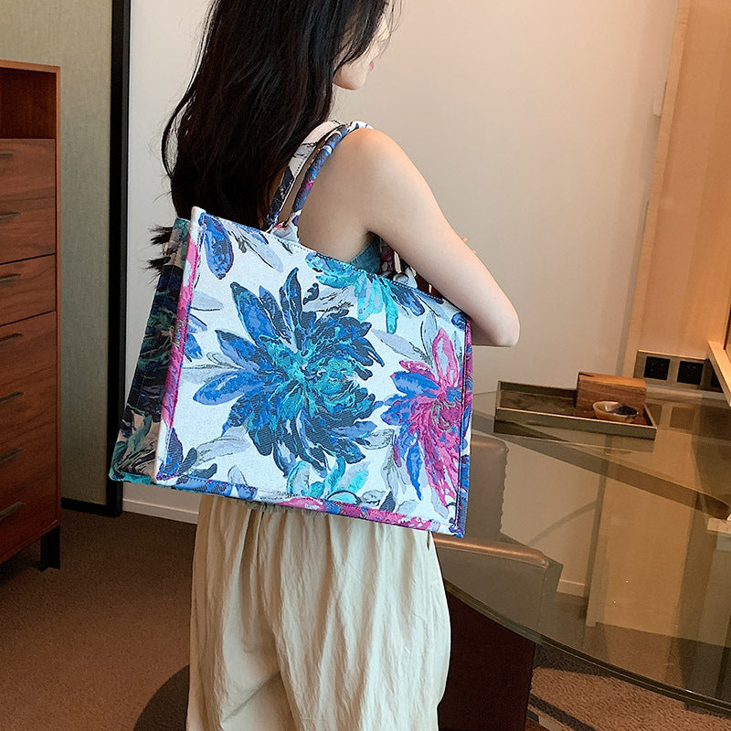 Textured Oil Painting Crossbody Bag For Women