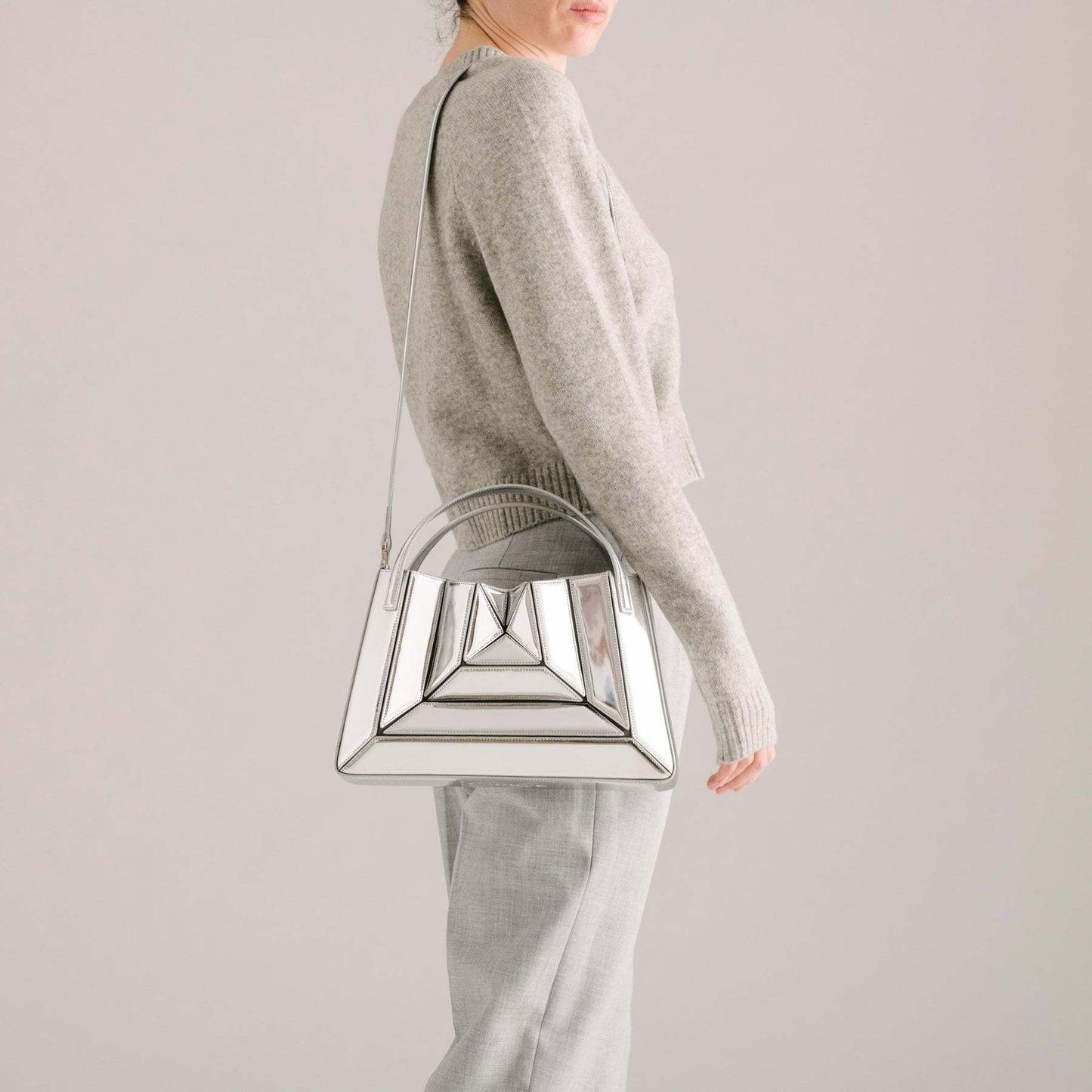 Triangle Pleated Women's Handbag Montage
