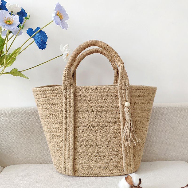 Women's Fashion Simple And Versatile Cotton Rope Woven Bag