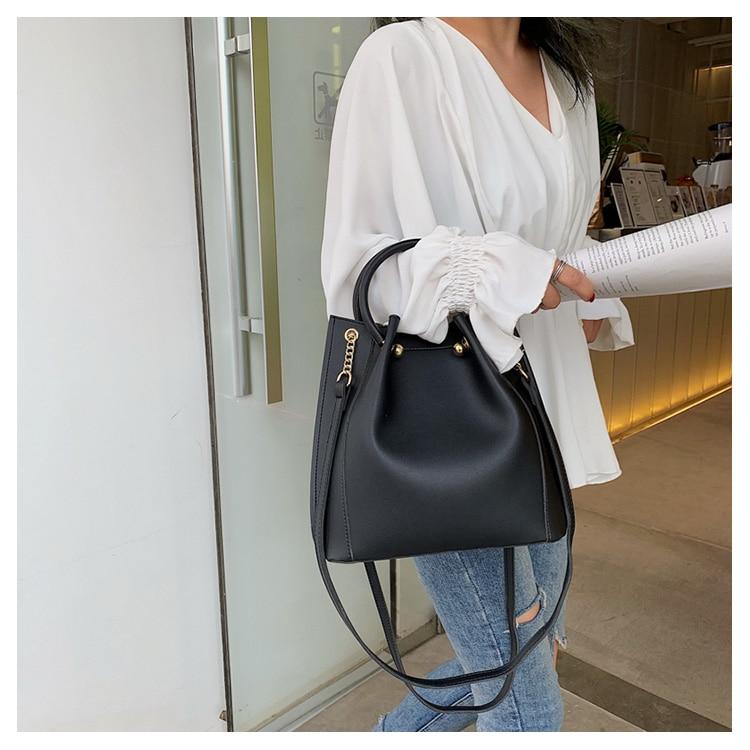 Large Leather Bucket Bag