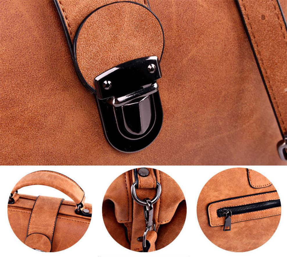 Top Handle Leather Handbag