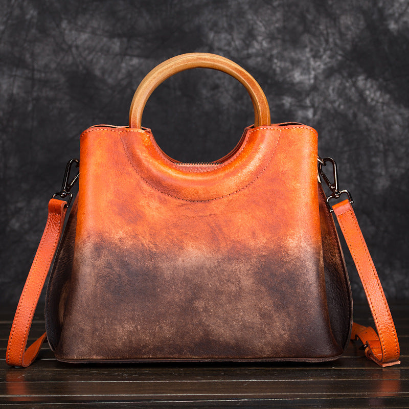 Leather Hand-Painted Handbag