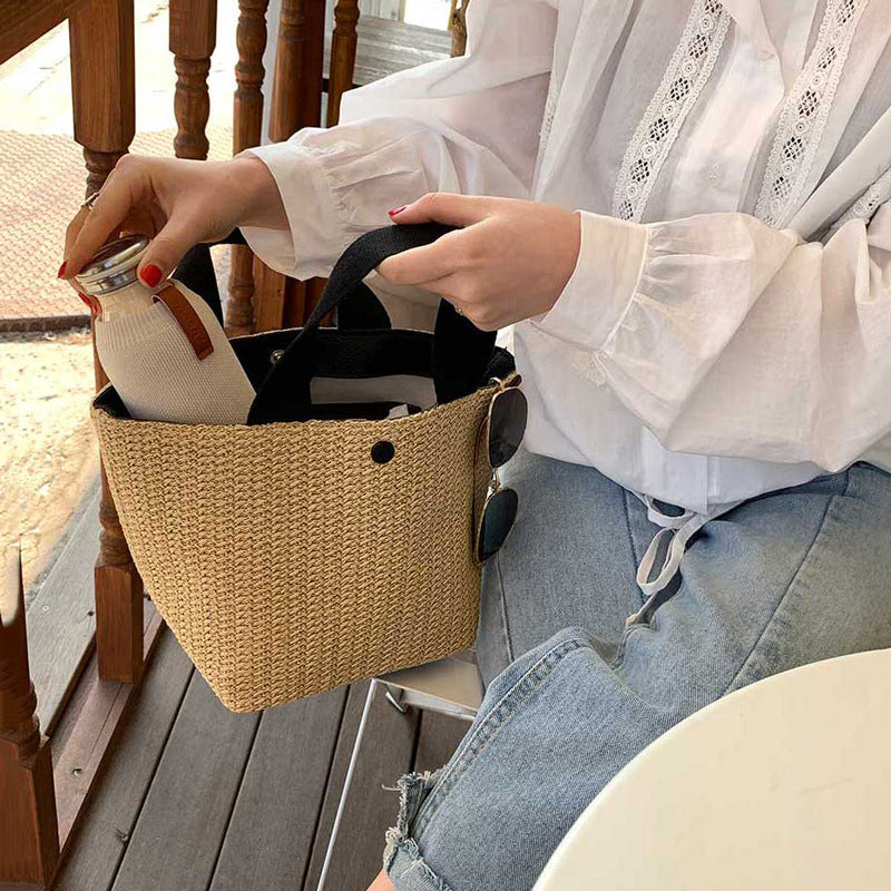 Rattan Bucket Handbag*