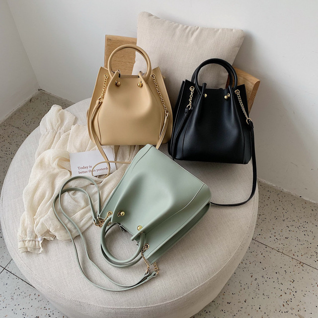 Large Leather Bucket Bag