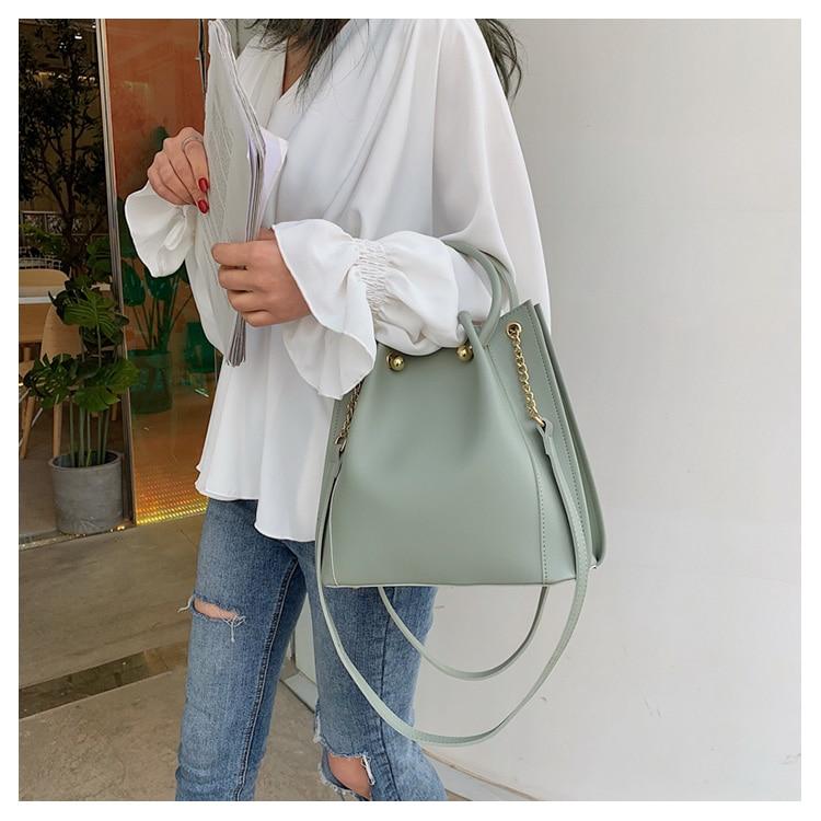 Large Leather Bucket Bag