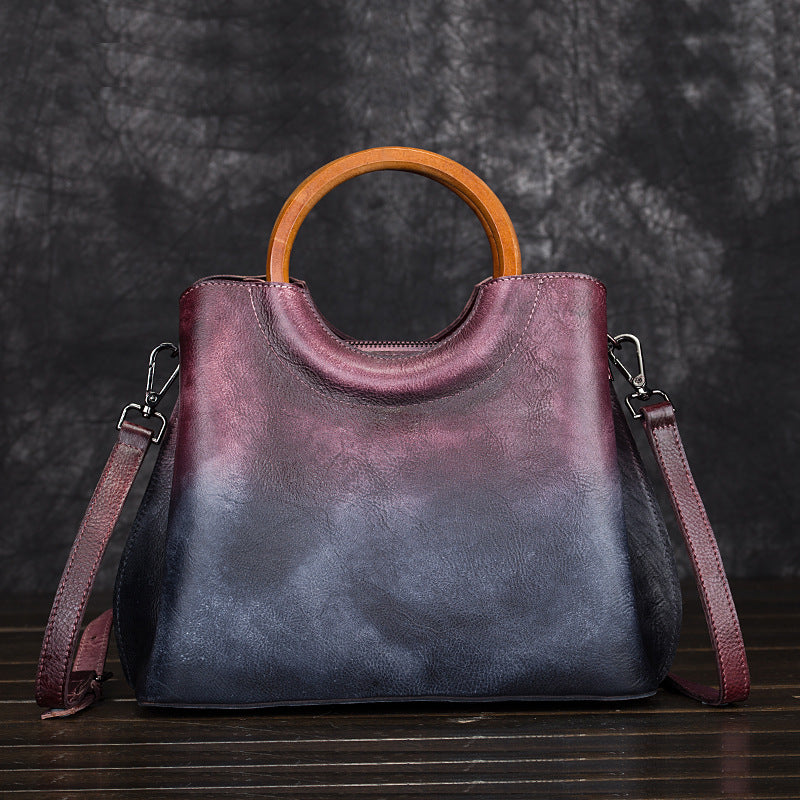 Leather Hand-Painted Handbag