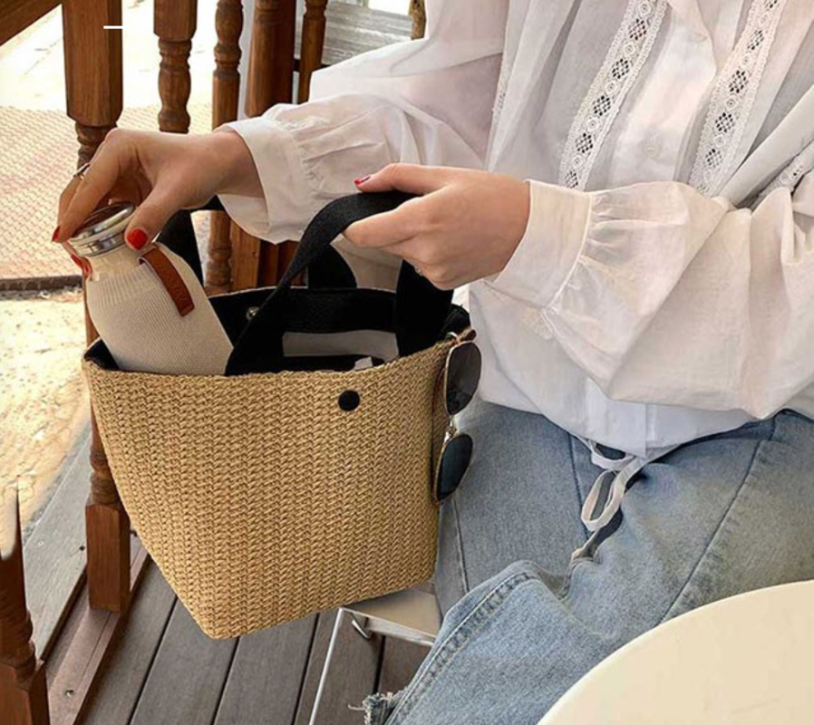 Rattan Bucket Handbag*