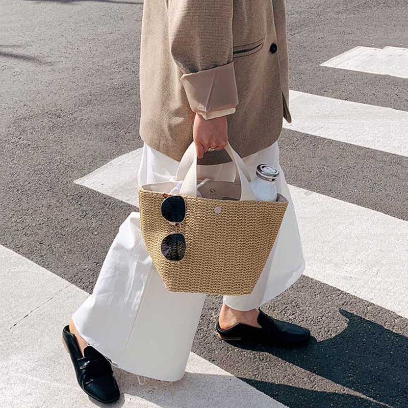 Rattan Bucket Handbag*