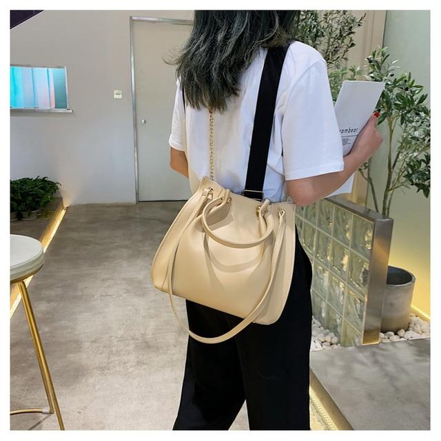 Large Leather Bucket Bag