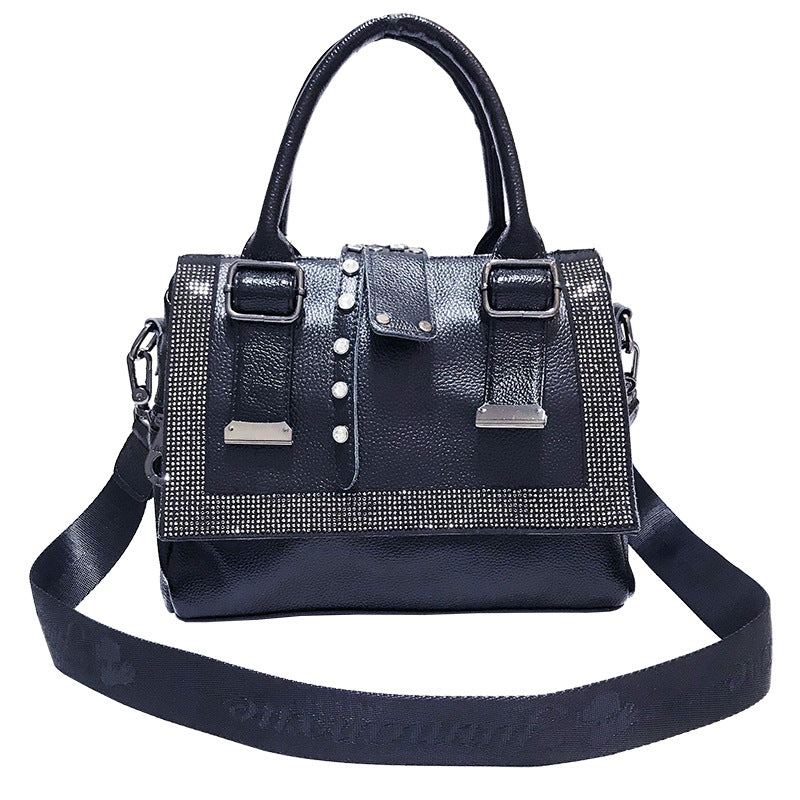 Rhinestone Leather Handbag